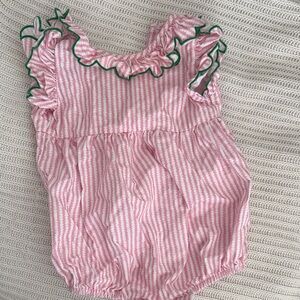 bella bliss Pink and Green Striped Romper